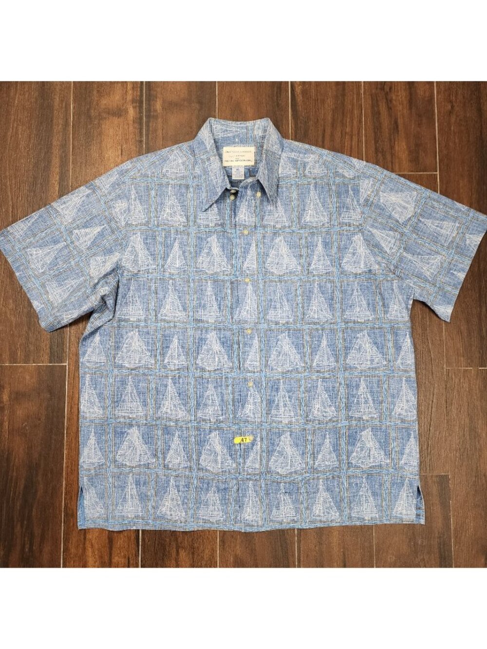 Reyn Spooner Dietrich Varez Hawaiian Aloha Shirt Men's XL SailBoat Geometric VTG